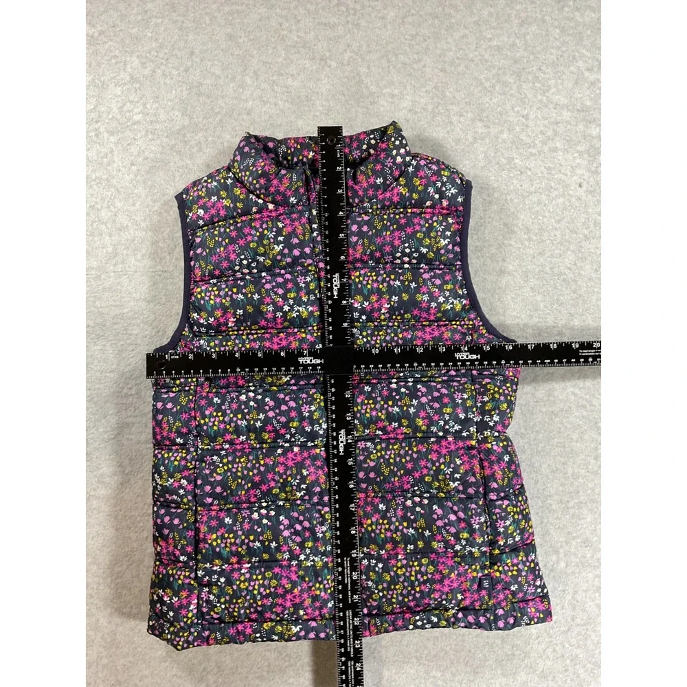 Gap Kids ColdControl Puffer Vest XXL 14-16 Navy Pink Floral Quilted Vest 2239